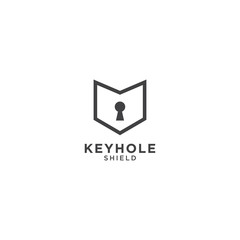 Fototapeta premium Keyhole and shield graphic design template