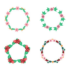 Flower Floral Wreaths Bouquet Posy Garland Illustration