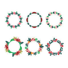 Flower Floral Wreaths Bouquet Posy Garland Illustration