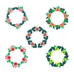 Flower Floral Wreaths Bouquet Posy Garland Illustration