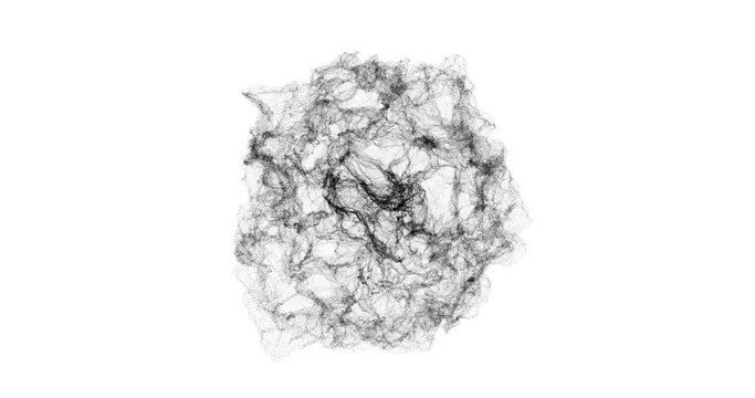 Fractal Sphere of Dots in Black 4k Video Footage Loop Animation.