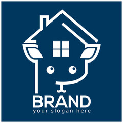 Goat house logo design template