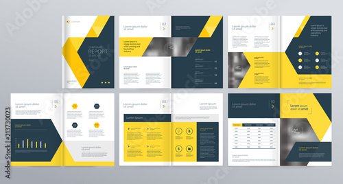 template layout design with cover page for company profile annual cover page size