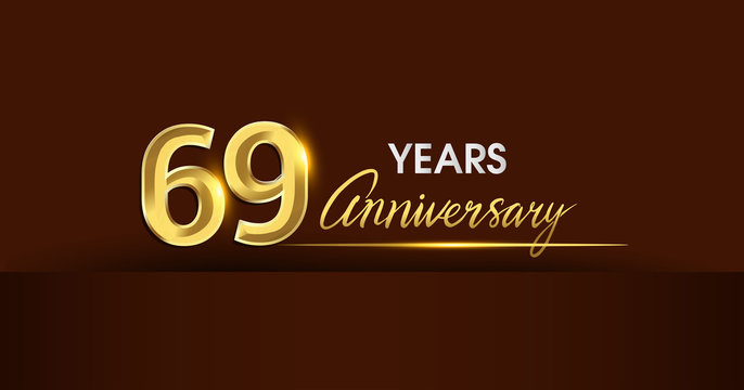 60 years anniversary celebration logotype. anniversary logo with golden color and gold confetti isolated on dark background, vector design for celebration, invitation card, and greeting card