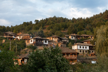 Traditional old Bulgarian houses in Leshten (architectural sanctuary), Bulgaria