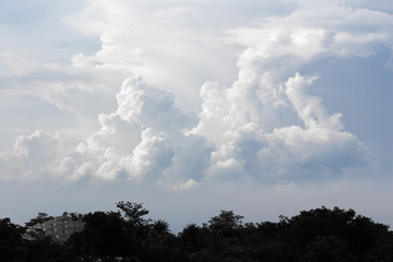 Blue sky with white clouds.