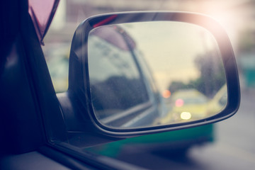 side rear-view mirror on a modern car
