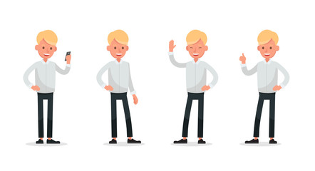 Set of Businessman character vector design. no35