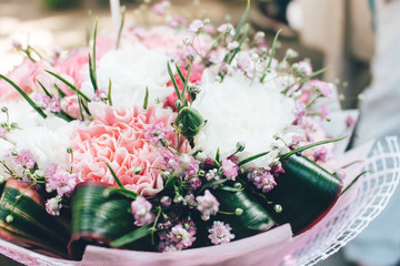 Colorful flower bouquet in vintage style.