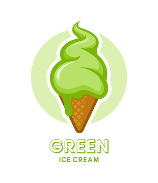 Green ice cream icon