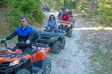 man riding atv vehicle on off road track ,people outdoor sport activitiies theme © FS-Stock