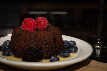 Molten Lava Cake with Fruit