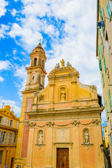 Fototapeta premium On the streets of the beautiful Mediterranean city of Menton. French Riviera. Cote d'Azur.