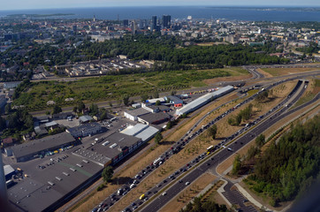 Obraz premium Tallinn. View from the airliner 