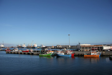 Fototapeta na wymiar Summer harbour at São Miguel island