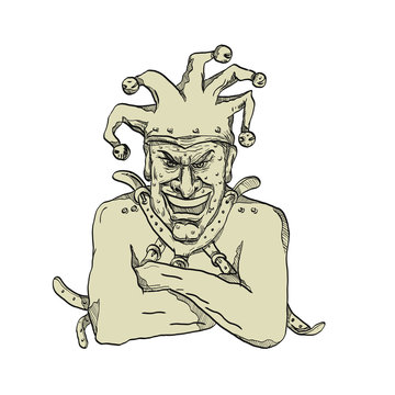 recommend clip art: Crazy Court Jester Straitjacket Drawing