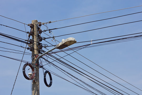 Cables on the pole