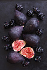 Figs, blackberries and blueberries