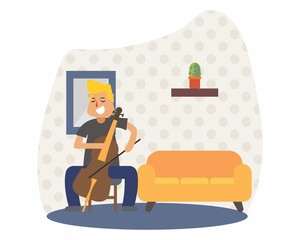 cellist cello music musician musical artist concert performance cartoon character