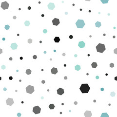 Light Blue, Green vector seamless layout with hexagonal shapes.