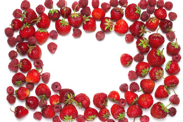 Various berries on white