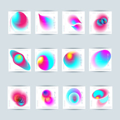 Set of Abstract colorful blur vibrant gradient