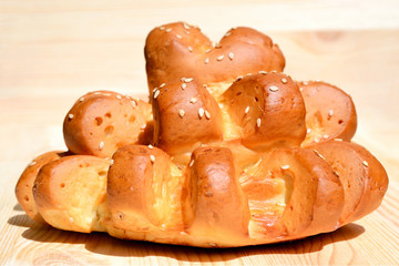 Bun of hedgehog shape on a light background