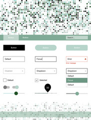 Light Blue, Green vector web ui kit with spheres.