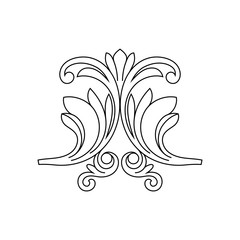 Vintage baroque ornament, corner. Retro pattern antique style acanthus. Decorative design element filigree calligraphy vector. - stock vector