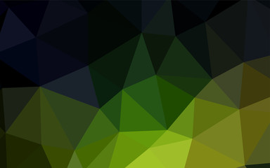 Dark Green, Yellow vector polygon abstract backdrop.