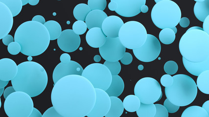 Blue discs of random size on black background