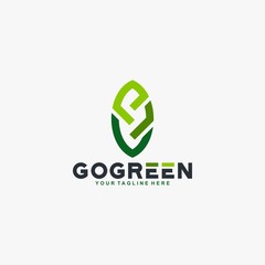 Leaf green logo design vector