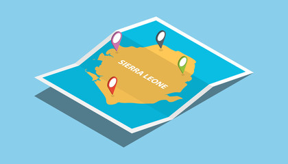 sierra leone africa explore maps with isometric style and pin location tag on top