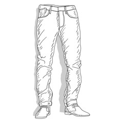 Male jeans. Vector illustration of male jeans isolated.