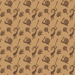 African seamless pattern with original inhabitants