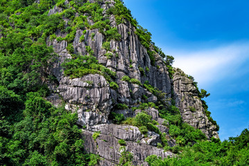 Inaccessible rocks of the Halong Bay. Vietnam