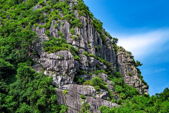 Inaccessible rocks of the Halong Bay. Vietnam