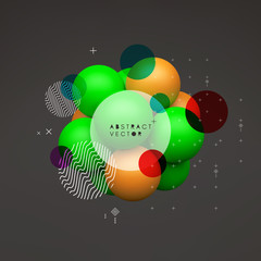 Molecule. 3D concept illustration. Vector template.