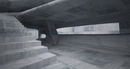 Empty dark abstract concrete smooth interior . Architectural background. 3D illustration and rendering