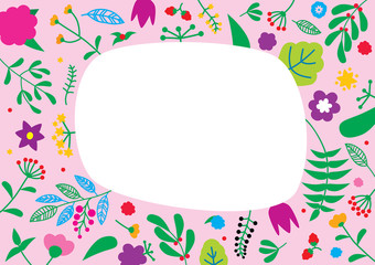 Floral pattern with v)copy space for your text. Retro nature flower concept.