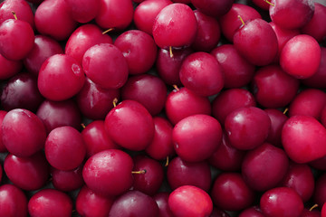Ripe juicy plums as background