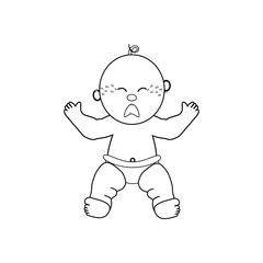 Crying baby illustration