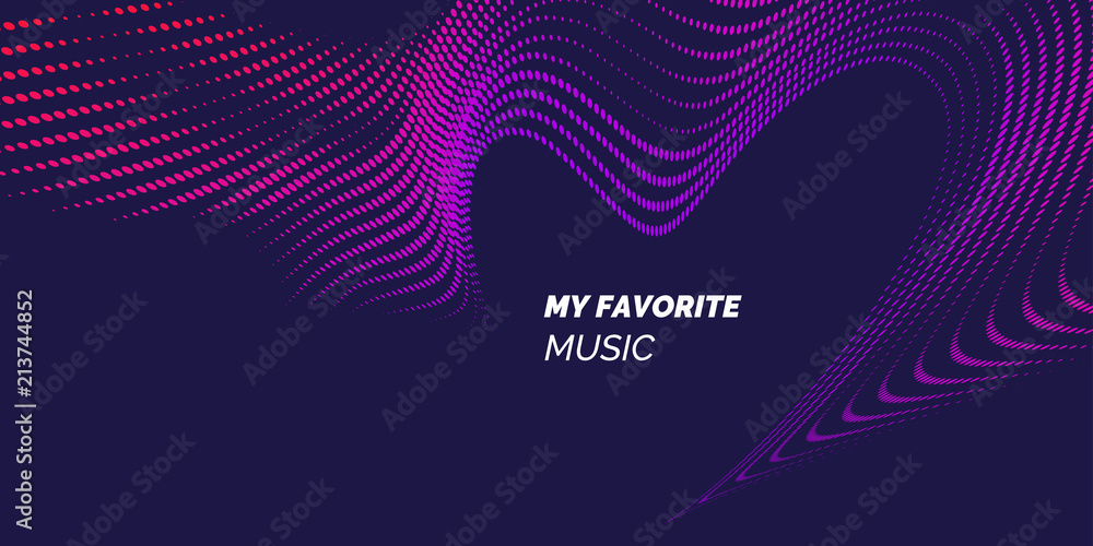 Poster bright abstract background with a dynamic waves of minimalist style. vector illustration