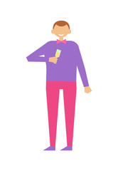 Faceless Man with Glass of Champagne Alcohol Drink