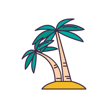 Palm tree icon, cartoon style