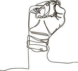 fist. Continuous line drawing. 