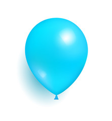 Blue Toy Balloon Made of Rubber Realistic Vector