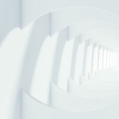Abstract white minimal pattern. 3d render