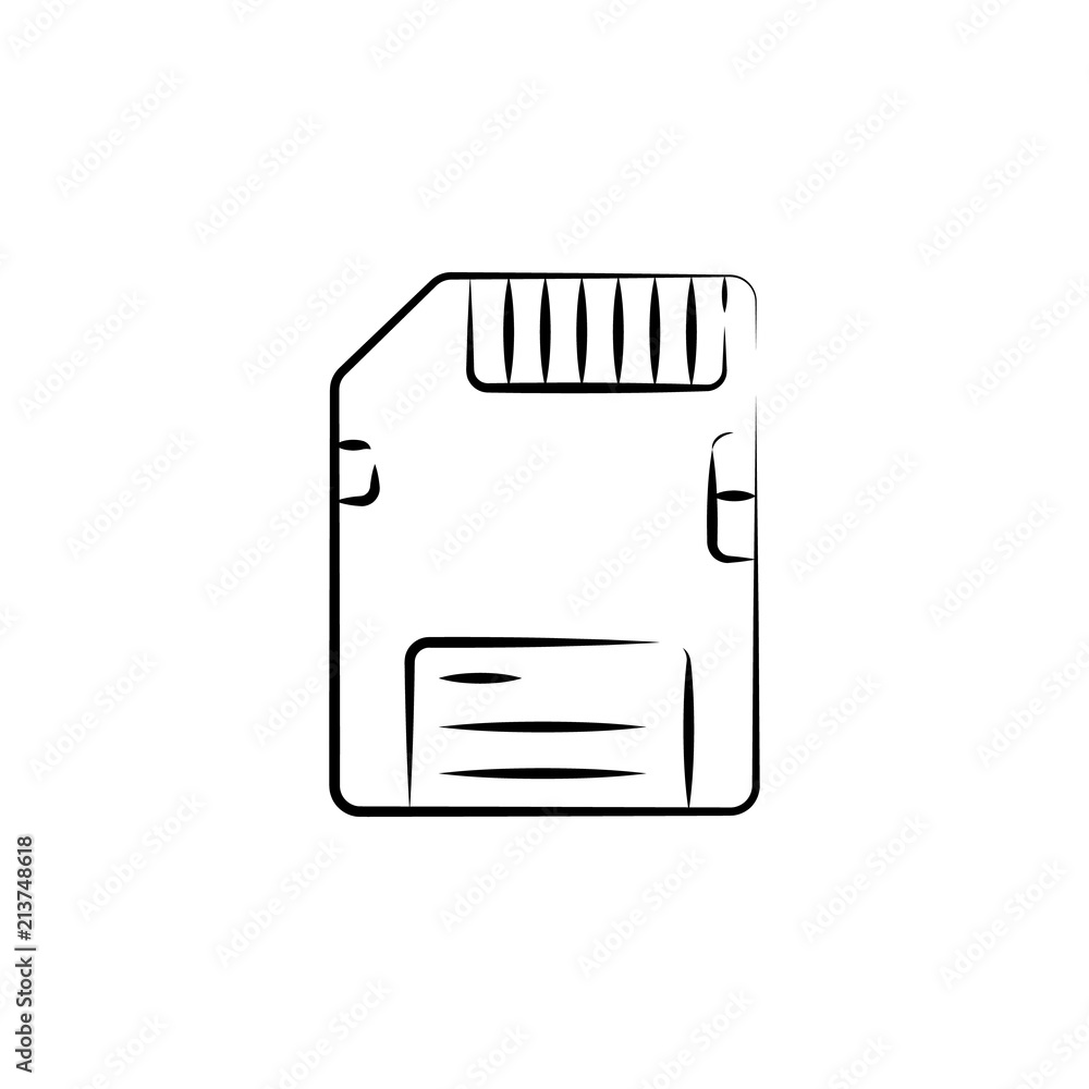 Aufkleber floppy disc outine logo style icon. element of photo icon for mobile concept and web apps. outline f