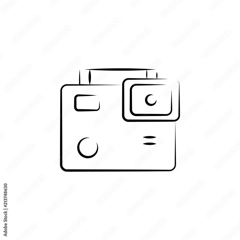 Poster camcorder outine logo style icon. element of photo icon for mobile concept and web apps. outline cam